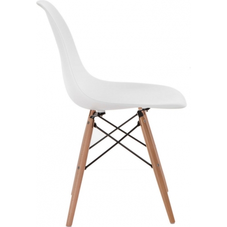 DSW Armless white scandinavian chair with wooden legs D2.Design