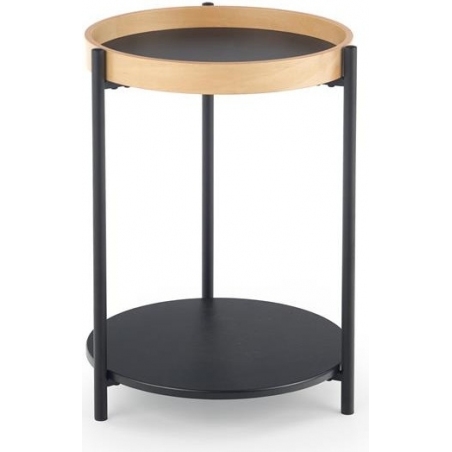 Rolo 44 black&amp;oak round coffee table Halmar