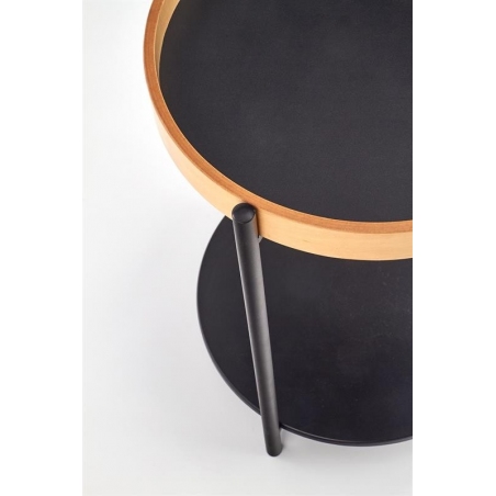 Rolo 44 black&amp;oak round coffee table Halmar
