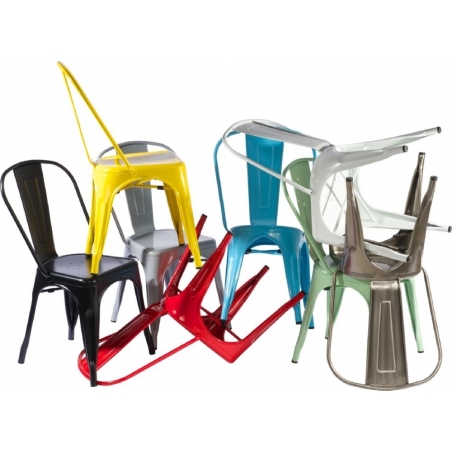 Krzesło metalowe Paris insp. Tolix Czerwone D2.Design