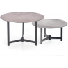 Twins grey&amp;brown set of coffee tables with stone effect Halmar