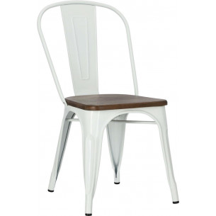 Paris Wood walnut&white metal chair D2.Design