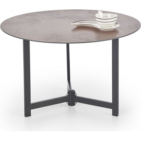 Designerski Zestaw stolików kawowych szkło z efektem kamienia TWINS Szary/Brąz Halmar do salonu.