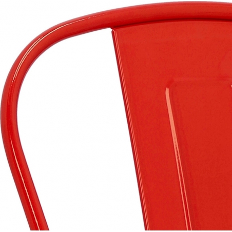 Designerskie Krzesło metalowe Paris Wood Naturalny Czerwone D2.Design do jadalni, salonu i kuchni.