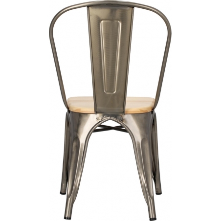 Designerskie Krzesło metalowe Paris Wood Naturalny Metalowe D2.Design do jadalni, salonu i kuchni.