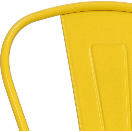Designerskie Krzesło metalowe Paris Wood Naturalny Żółte D2.Design do jadalni, salonu i kuchni.