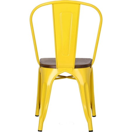 Designerskie Krzesło metalowe Paris Wood Orzech Żółte D2.Design do jadalni, salonu i kuchni.