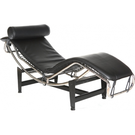 Chaise LC black leather lounge D2.Design
