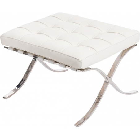 Barcelon (Otoman) white quilted leather footstool insp. D2.Design
