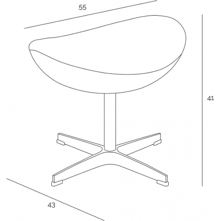 Podnóżek tapicerowany insp. Jajo Chair Ciemny fiolet D2.Design