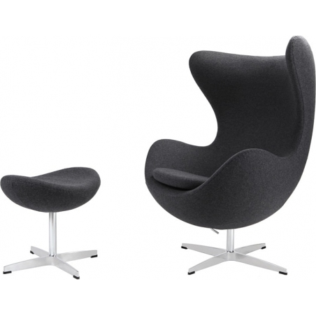 Jajo Chair dark grey upholstered footstool insp. D2.Design