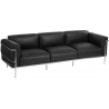 Stylowa Sofa skórzana 3 osobowa Grande Soft LC Czarna D2.Design do salonu i przedpokoju.