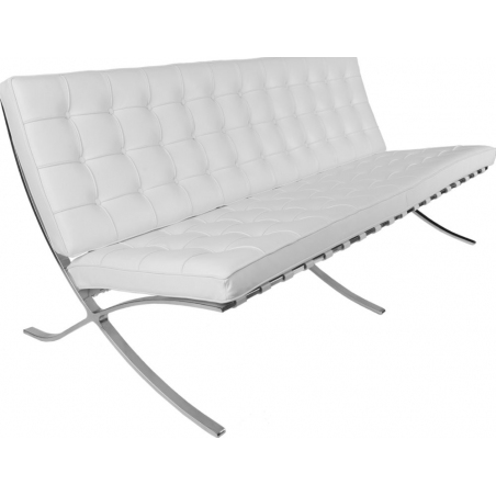 Barcelon white 2 seater leather quilted sofa D2.Design