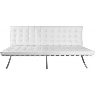 Barcelon white 2 seater leather quilted sofa D2.Design