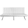 Barcelon white 2 seater leather quilted sofa D2.Design