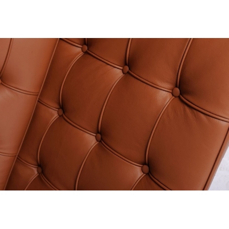 Barcelon light brown 3 seater leather quilted sofa D2.Design