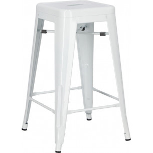 Paris 66 insp. Tolix white metal bar stool D2.Design