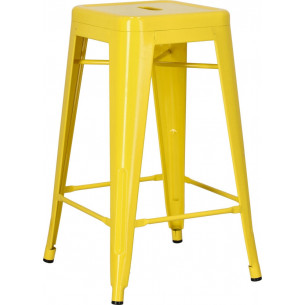 Paris 66 insp. Tolix yellow metal bar stool D2.Design