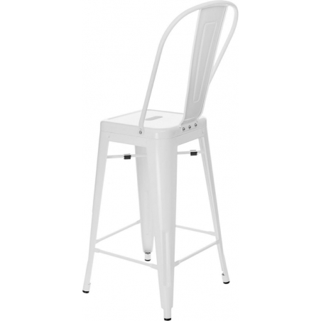 Metalowy krzesło barowe z oparciem Paris Back 66 insp. Tolix Białe D2.Design