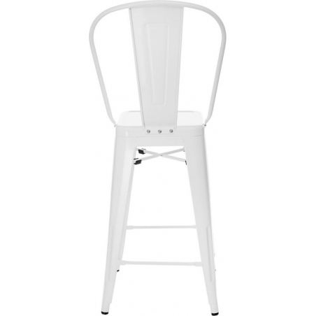 Metalowy krzesło barowe z oparciem Paris Back 66 insp. Tolix Białe D2.Design