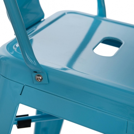 Paris Back 66 insp. Tolix blue metal bar stool with backrest D2.Design