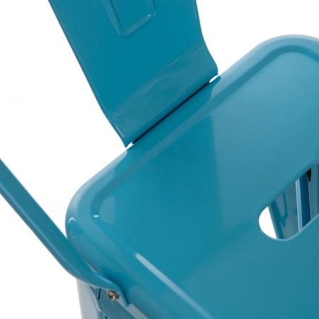 Paris Back 66 insp. Tolix blue metal bar stool with backrest D2.Design