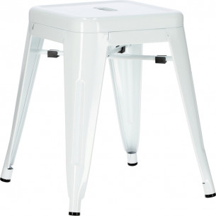 Paris white industrial metal stool D2.Design