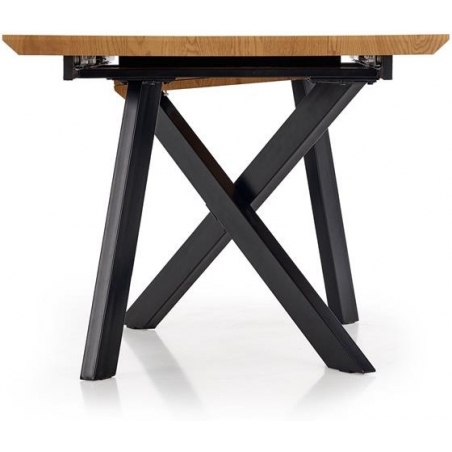 Capital 160x90 gold oak&amp;black industrial extending dining table Halmar