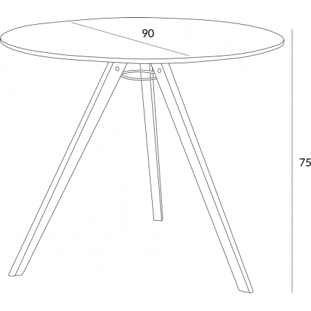 Rocket 90 white round scandinavian dining table Intesi