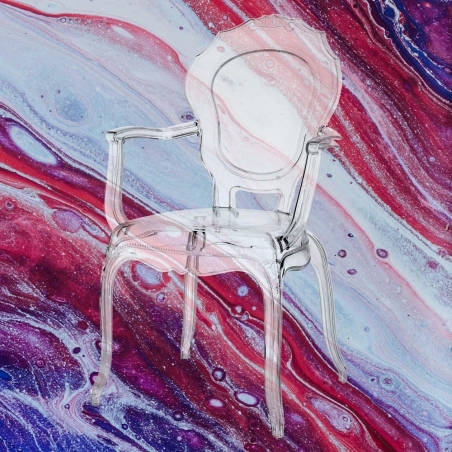 Krzesło przeźroczyste z podłokietnikami Queen Arm Intesi