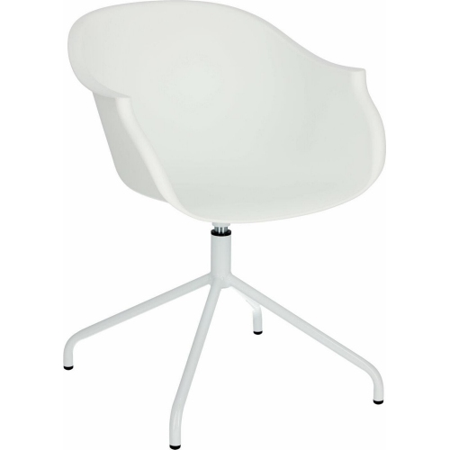 Stylowe Krzesło obrotowe z podłokietnikami Roundy Białe Intesi do biura.