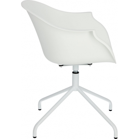 Roundy white swivel chair with armrests Intesi