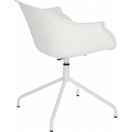 Roundy white swivel chair with armrests Intesi