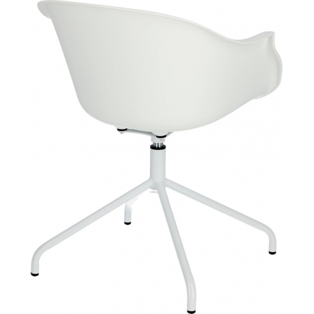 Krzesło obrotowe z podłokietnikami Roundy Białe Intesi