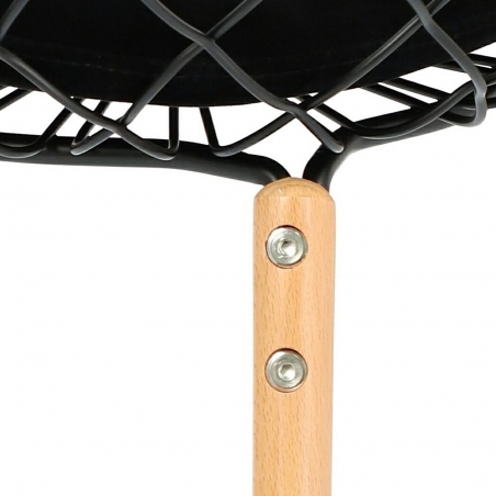 Krzesło ażurowe z podłokietnikami Jahi czarne/buk Intesi