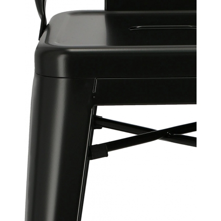 Metalowe krzesło barowe z oparciem Paris Back Short 66 Czarne D2.Design