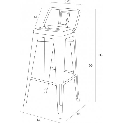 Short stool with cheap back