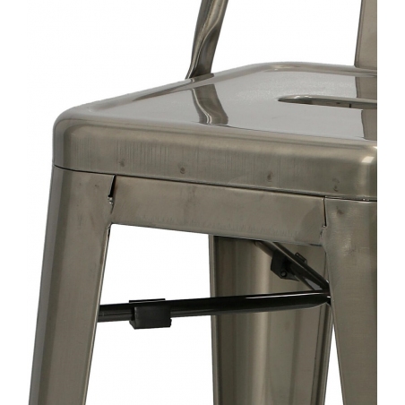 Metalowe krzesło barowe z oparciem Paris Back Short 66 Metaliczne D2.Design