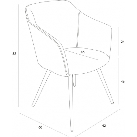 Molto grey scandinavian upholstered chair with armrests Intesi