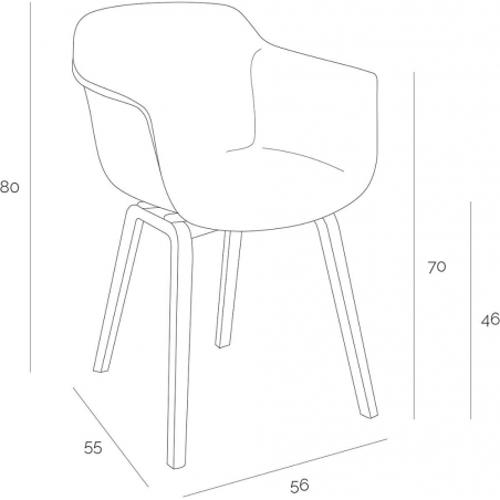 Krzesło plastikowe z podłokietnikami Glad beżowe Intesi