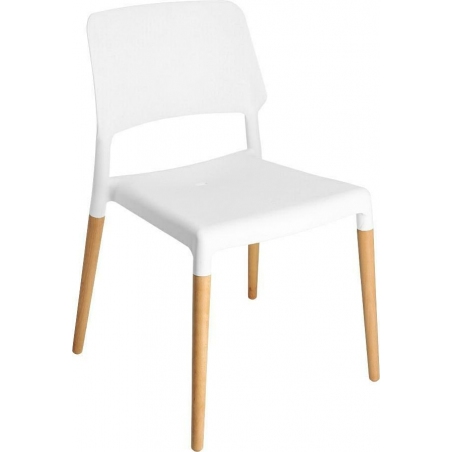 Designerskie Krzesło z tworzywa Cole Białe Intesi do jadalni i salonu.