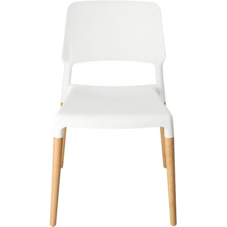 Cole white polypropylene chair with wooden legs Intesi