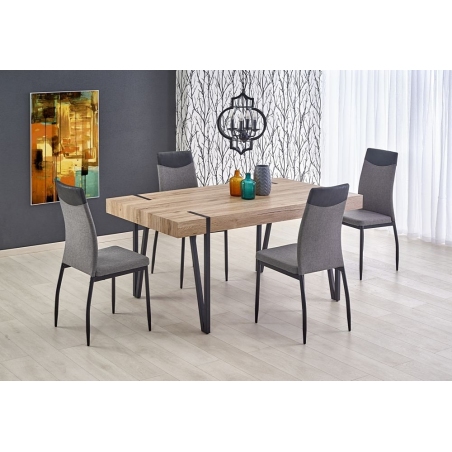 Yohann 170x90 san remo oak&amp;black industrial dining table Halmar