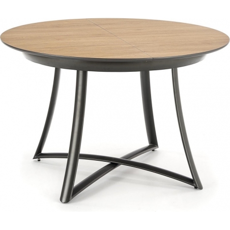 Moretti 118 gold oak&amp;black extending round dining table Halmar