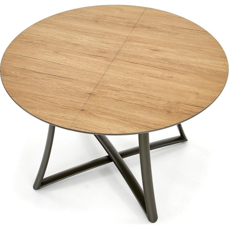 Moretti 118 gold oak&amp;black extending round dining table Halmar