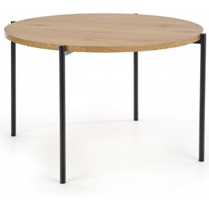 Morgan 120 gold aok&amp;black round dining table Halmar