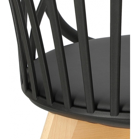Sirena black scandinavian armrests chair Intesi