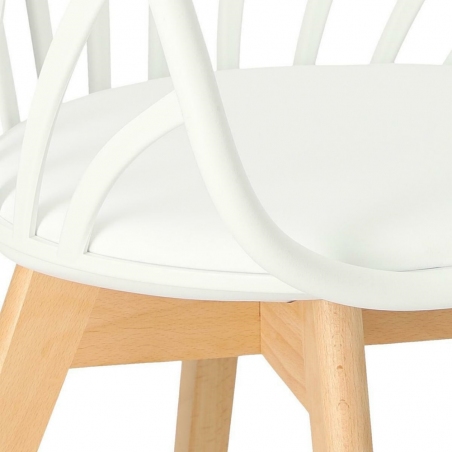 Sirena white scandinavian armrests chair Intesi