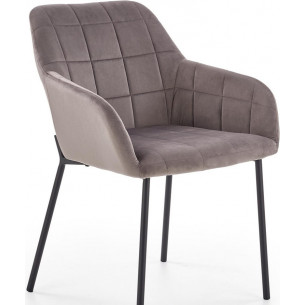 K305 grey upholstered chair with armrests Halmar