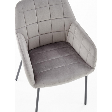 K305 grey upholstered chair with armrests Halmar
